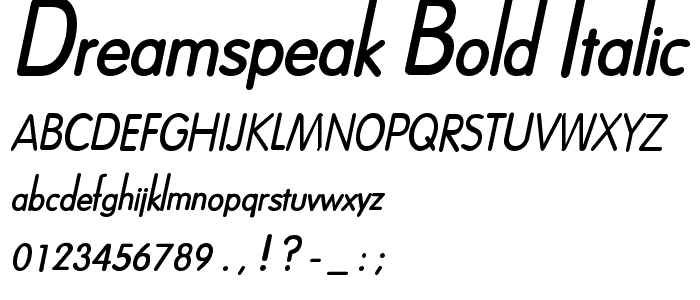 Dreamspeak Bold Italic font